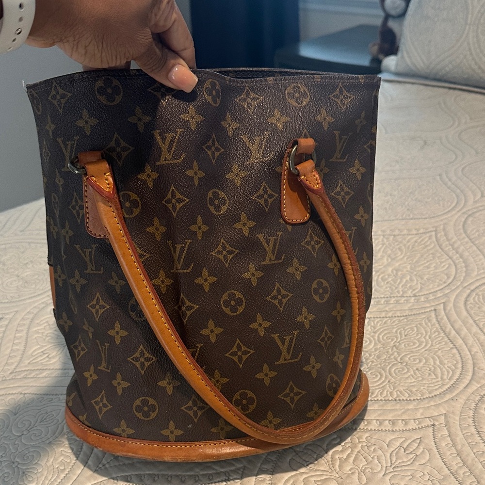 Louis Vuitton Monogram Canvas Brown and Tan Bucket Shoulder Bag - Picture 3 of 6
